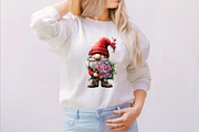 Valentine's Gnome with Flowers Clip, an Illustration by SVGArt (Thumbnail 8 of 8)