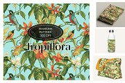 Tropiflora - Tropical Floral Pattern, an Illustration by Brush Berry Studios (Thumbnail 1 of 5)