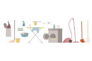 Household elements. Isolated cartoon, a Technology Illustration by Valerie Bodnar