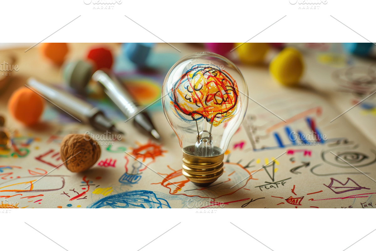 Brainstorming ideas with sketches, an Education Illustration by BazziBa♥