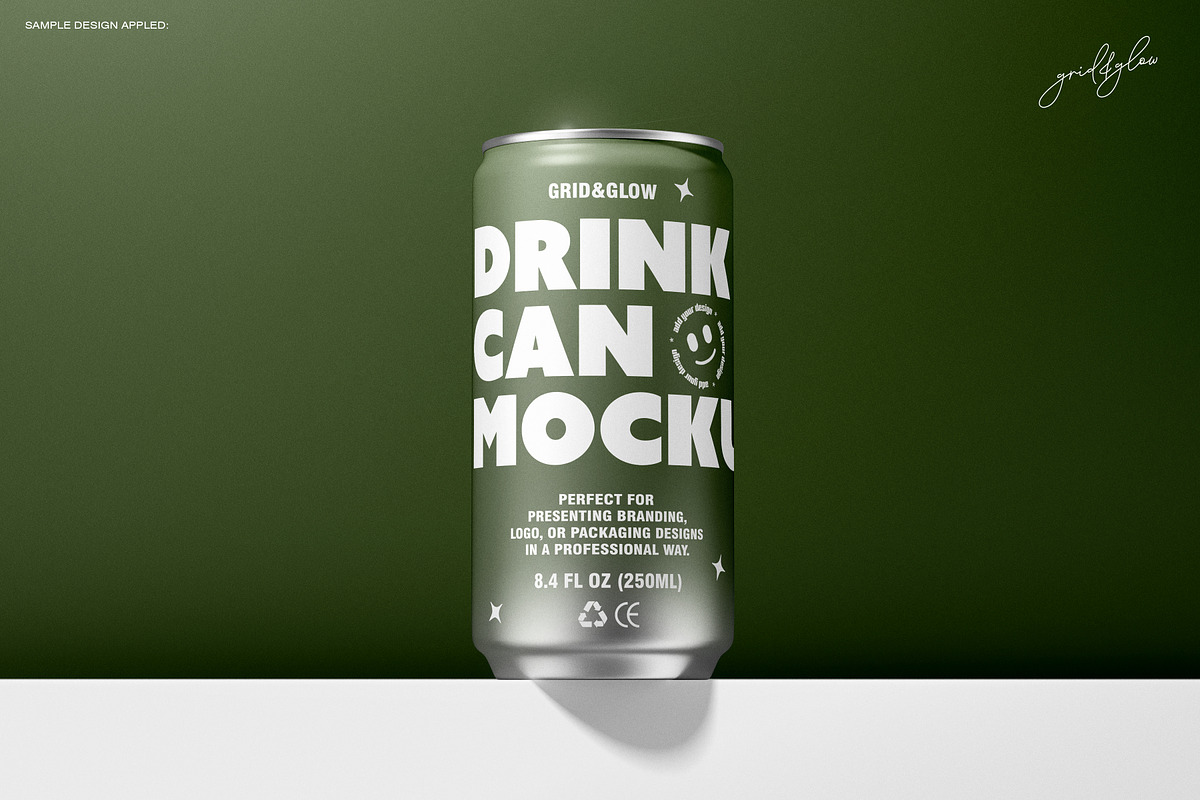 Drink Sleek Can - 8.4oz / 250ml, a Packaging Mockup by Grid&Glow (Photo 3 of 7)