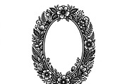 50 Elegant Floral Oval Mirror Frame, a Decorative Illustration by Amazin_art (Thumbnail 38 of 40)