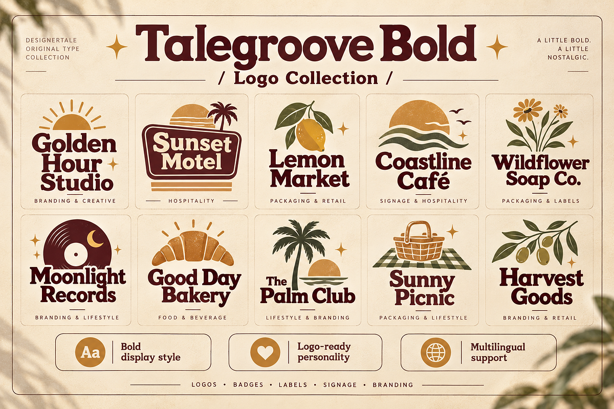 Talegroove Bold – Retro Serif Font, a Serif Font by Designertale (Photo 5 of 10)