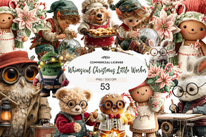 Whimsical Christmas Little Worker, a Seasonal Illustration by CreationArt