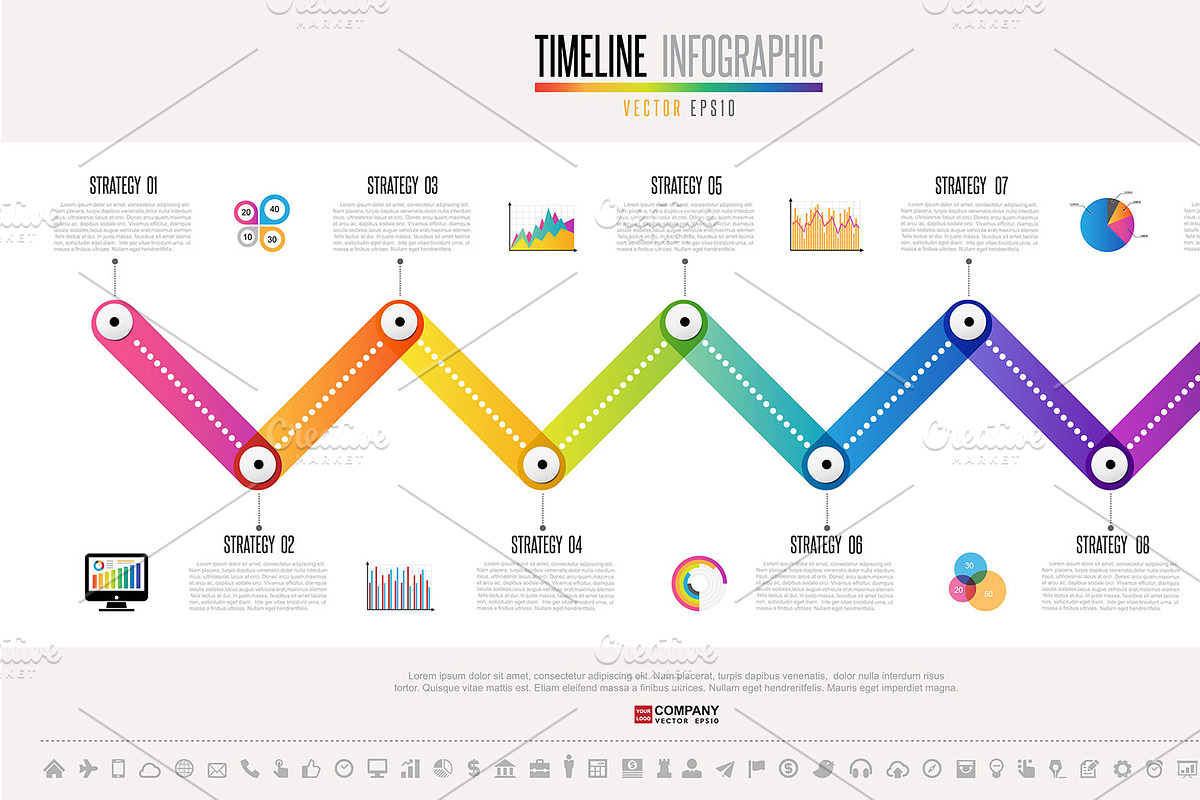 Timeline Infographic Template set 11, a Presentation Template by Paperboxshop (Photo 3 of 3)
