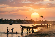 Children playing on the river bank, a Person Photo by nandinigraphics (Thumbnail 2 of 3)