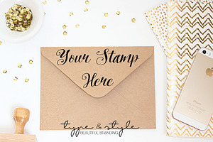 Styled Stock Photo stamp & Envelope