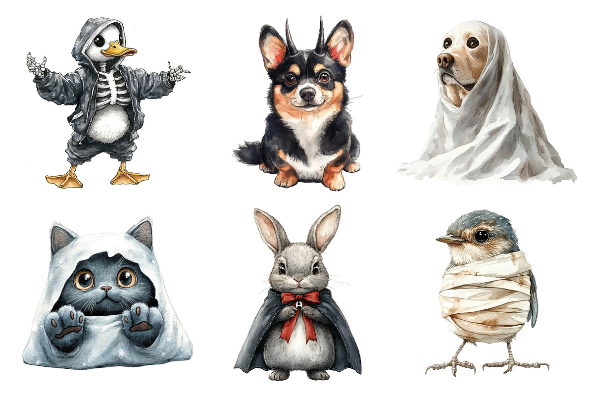 Halloween Funny Animals Clipart, an Illustration by Daily.Designs (Photo 5 of 5)
