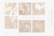 Beige botanical pattern collection, a Pattern Graphic by Anna Sokol (Thumbnail 7 of 16)