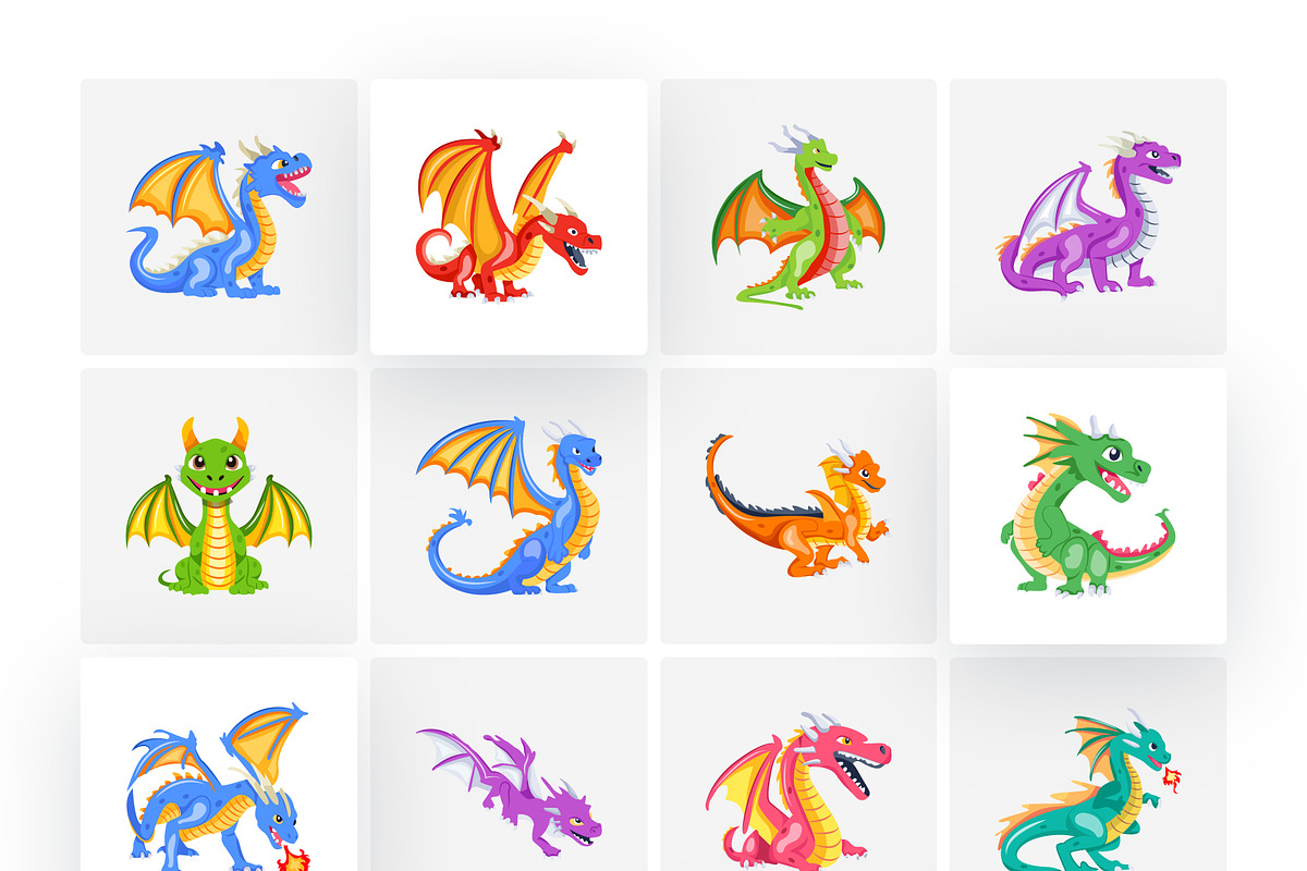 Dragon Vector Set, an Emoji Icon by Vectors Market (Photo 5 of 5)
