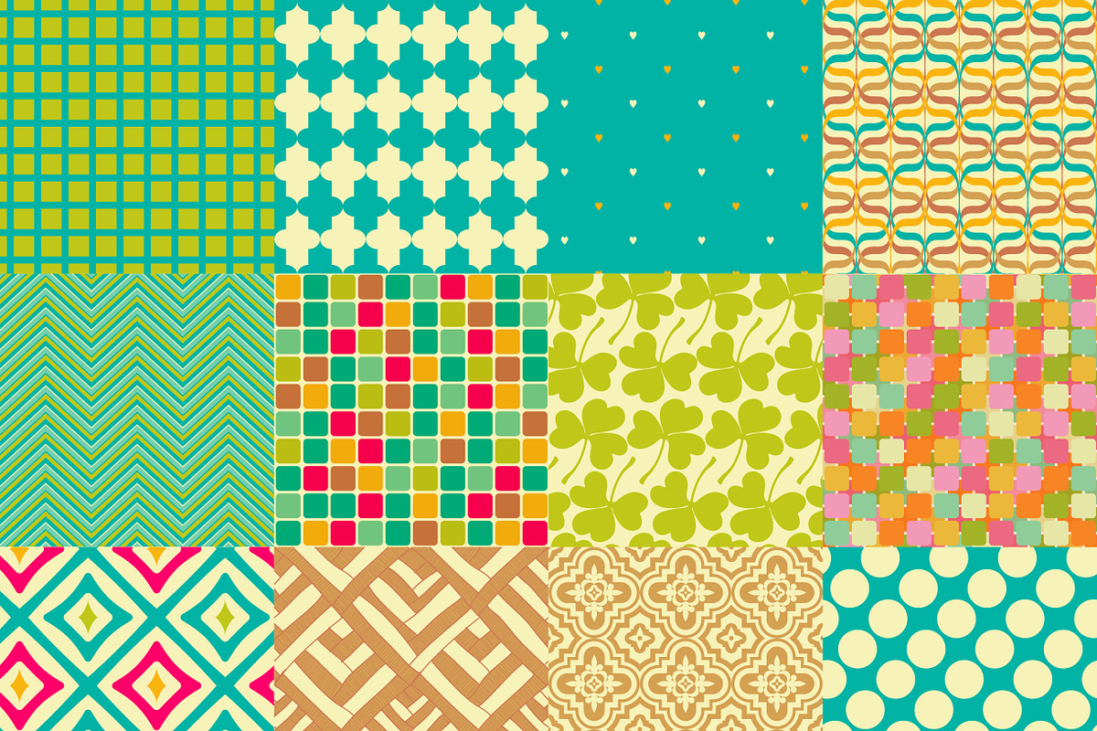 Collection of 36 seamless patterns preview 4