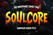 Soulcore Horror Display Font, a Font by Arterfak Project (Thumbnail 1 of 12)