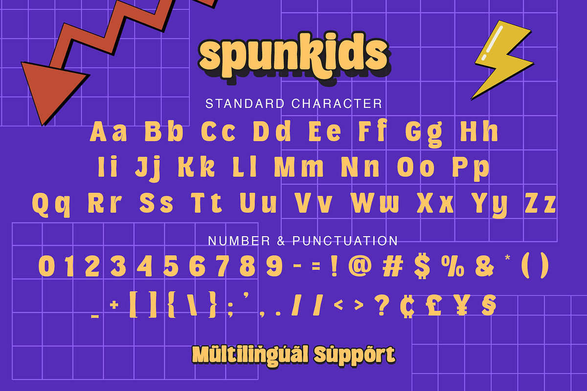 Spunkids - Retro Sans Serif Font, a Sans Serif Font by Pixesia Studio (Photo 12 of 12)
