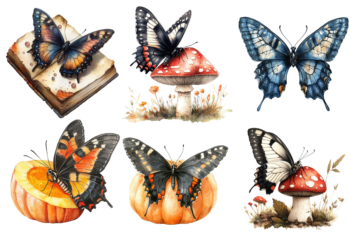 Halloween Butterfly Garden Clipart, an Illustration by Designworld (Photo 4 of 5)
