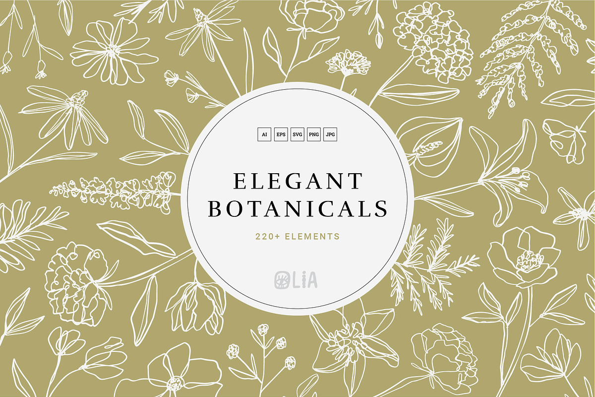 Elegant Botanicals | 100% Hand drawn, a Decorative Illustration by Olia (Photo 1 of 14)