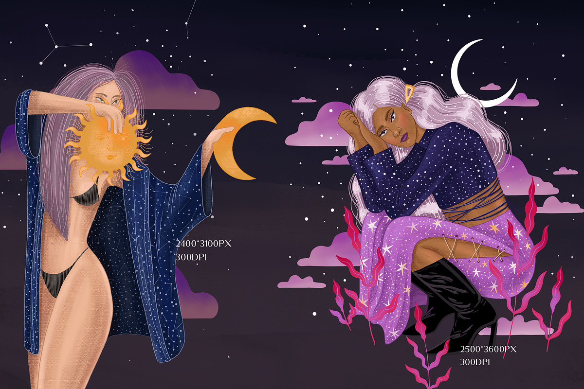 LUNALOGIA. Cosmic goddesses, a Person Illustration by Chikovnaya (Photo 5 of 14)