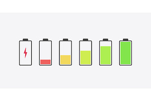 charge stages icon set, an Object Graphic by IfH