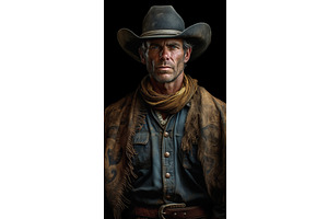 Cowboy West Banner. Generate Ai