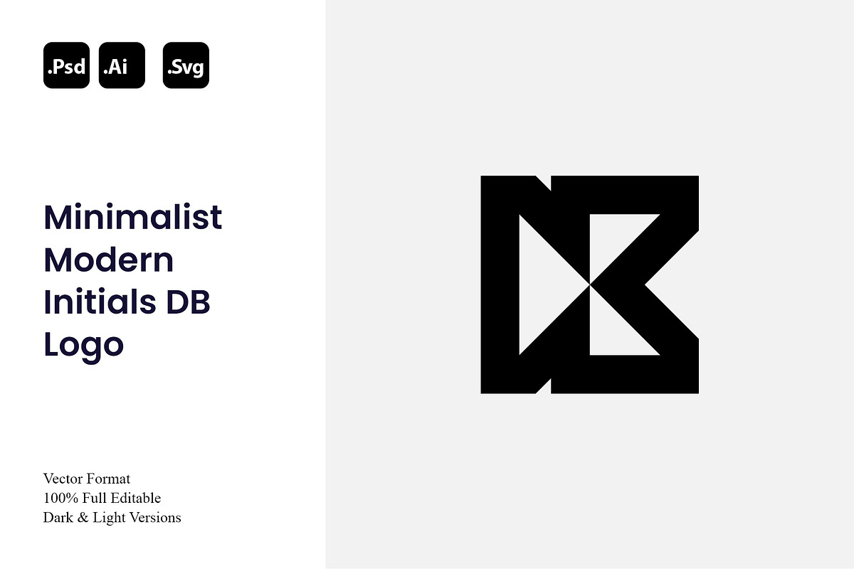 Minimalist Modern Initials DB Logo, a Branding & Logo Template by Luxury Logos (Photo 1 of 4)