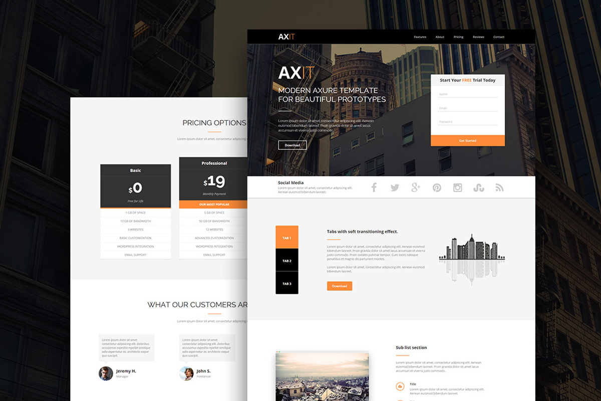 Axit - Axure Adaptive Views Template, a Landing Page Template by Axure Themes (Photo 4 of 6)