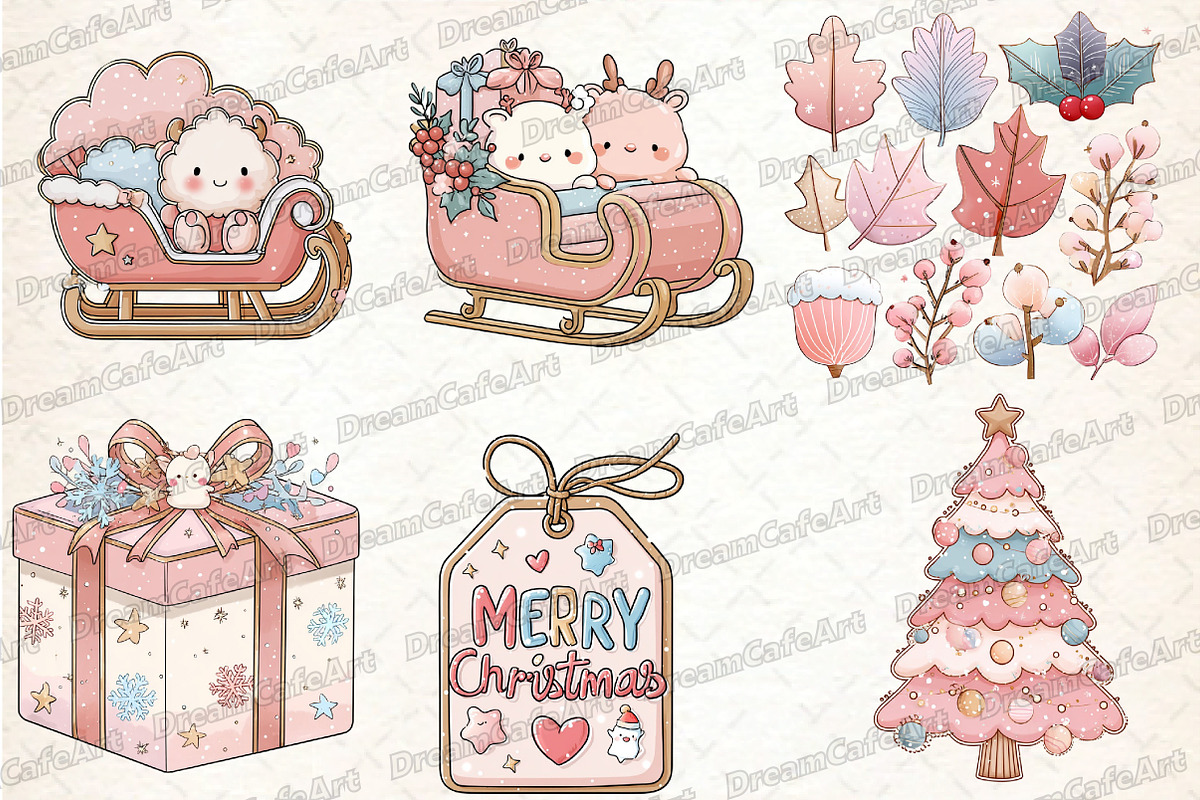 Cute Christmas Doodles PNG, an Illustration by DreamCafeArt (Photo 8 of 8)