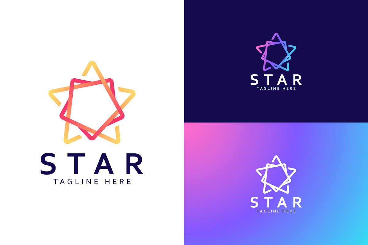 Star Logo Shape Overlapping Line, a Branding & Logo Template by Signatoro