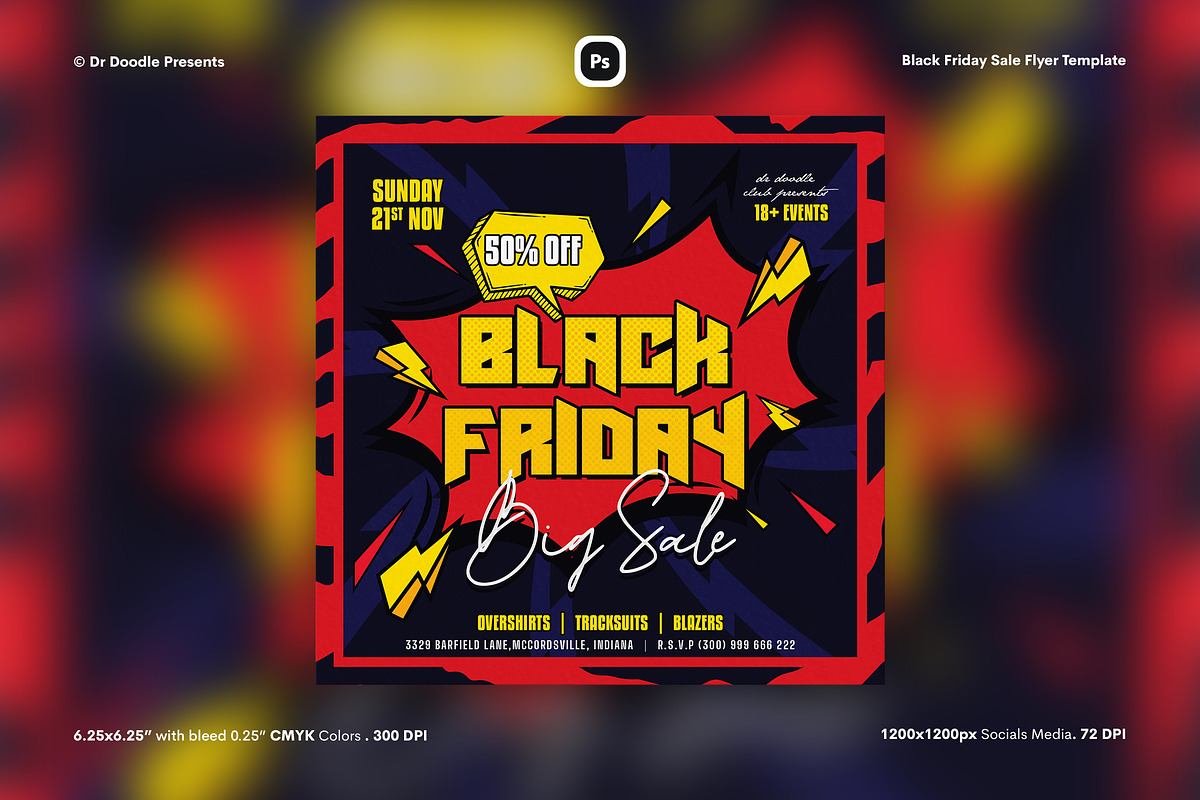 Black Friday Sale Flyer, a Flyer Template by iDoodle Studio