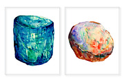 Watercolor Natural Gemstones, an Illustration by Corner Croft (Thumbnail 2 of 2)