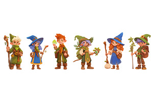 elves cartoon set. girl boy fairy, a Person Illustration by Stock-Smart-Start
