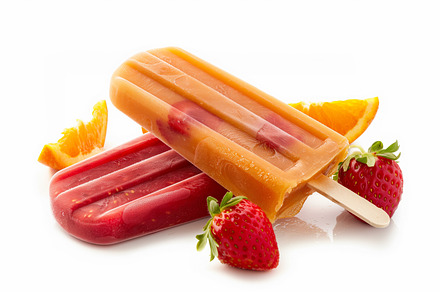 Orange and strawberry popsicles, a Food & Drink Photo by MistyDay