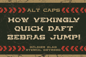 Soldier Slab Stencil Font Duo