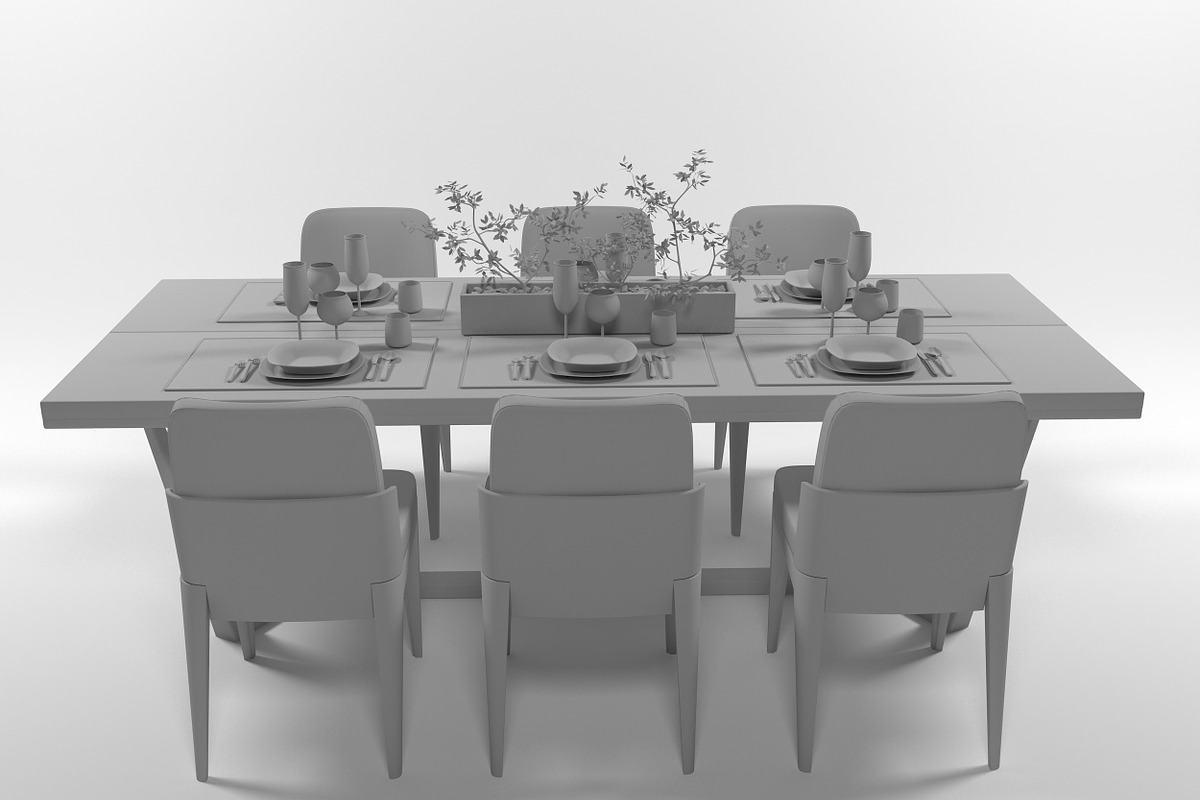 Dining furniture set 2807, a Furniture 3D Model by inDahouze (Photo 8 of 11)