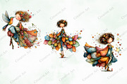 Watercolor Whimsical Fairy Clipart, an Illustration by Creative Art (Thumbnail 8 of 11)