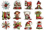 Whimsical Christmas Clipart, an Illustration by Dream Creation (Thumbnail 2 of 5)