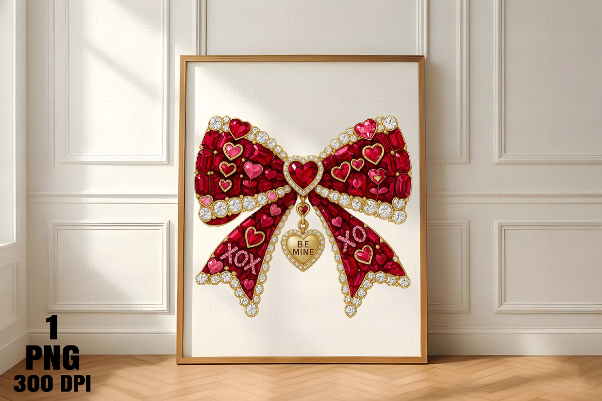 Rhinestone Valentines Bow Png, an Illustration by Daily.Designs (Photo 4 of 5)
