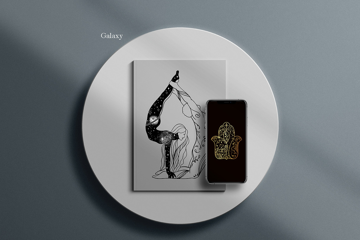 SACRED GALAXY YOGA. MAGICAL BUNDLE, an Illustration by ArtOLB (Photo 8 of 12)