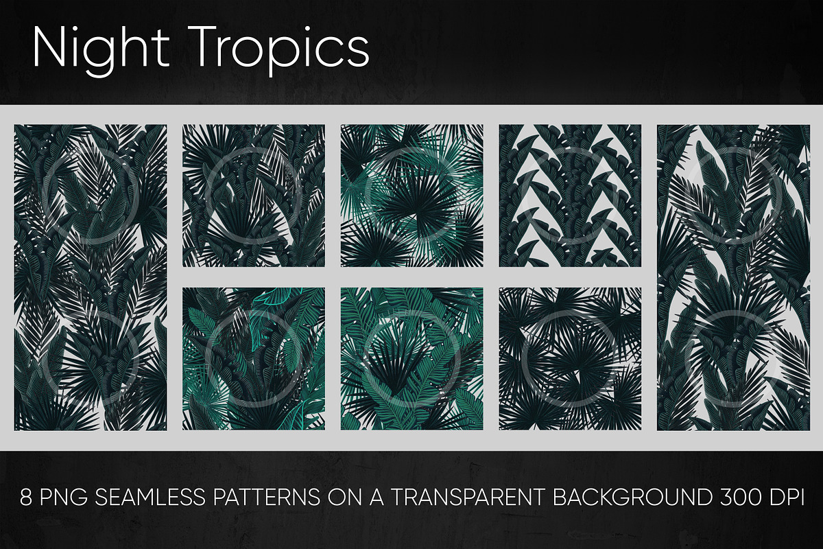 Night Tropics seamless patterns, a Pattern Graphic by ANAKOTO (Photo 5 of 20)