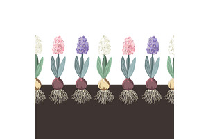 Hyacinth In A Sand Seamless Pattern