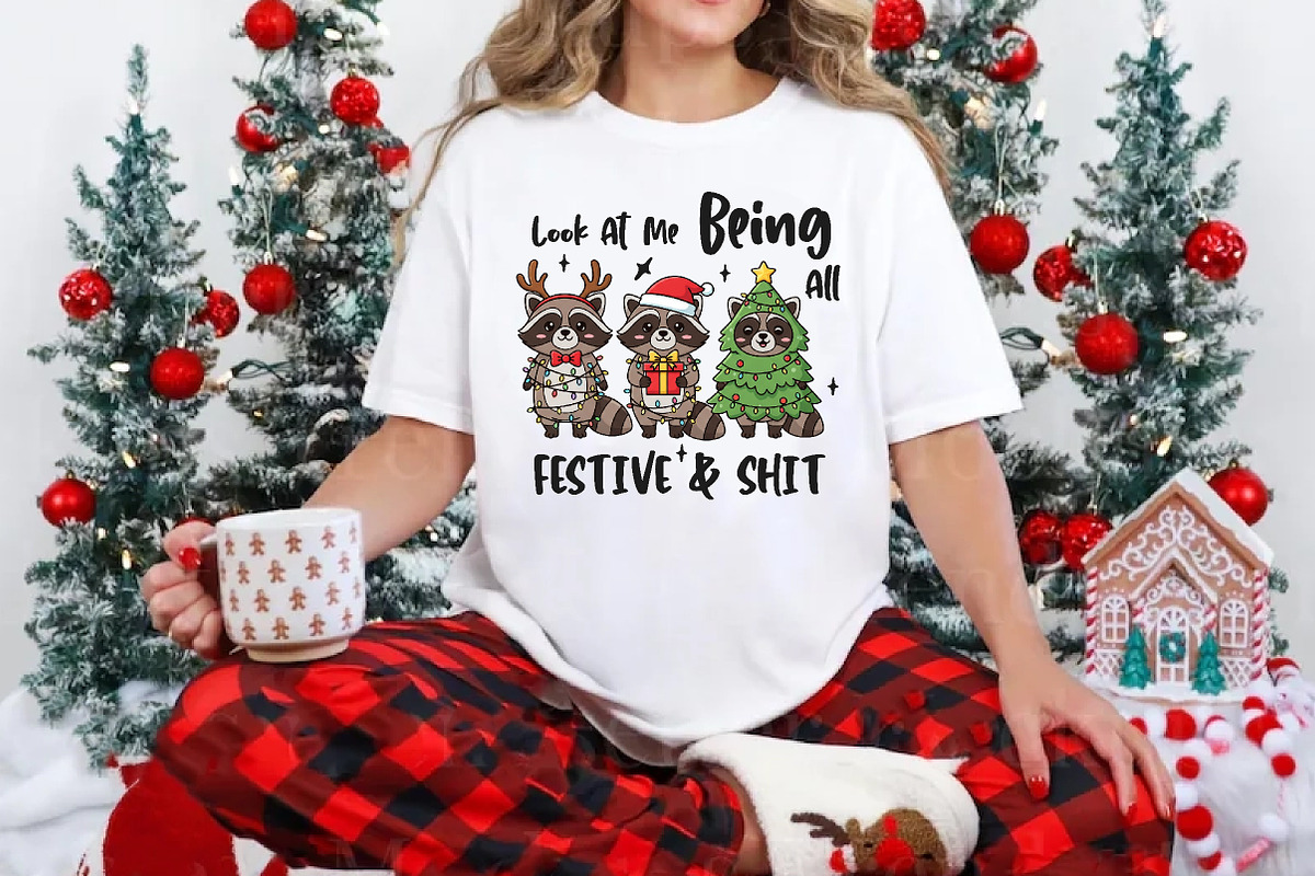 Funny Christmas Sarcastic Raccoon, an Illustration by CreationArt (Photo 4 of 4)