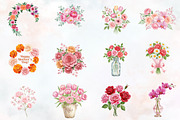 Floral Mothers Day Watercolor Clipar, an Illustration by RobertsArt (Thumbnail 3 of 6)