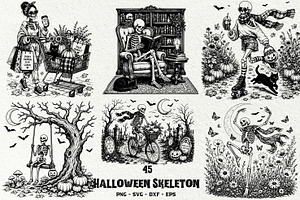 Skeleton Halloween SVG Graphics