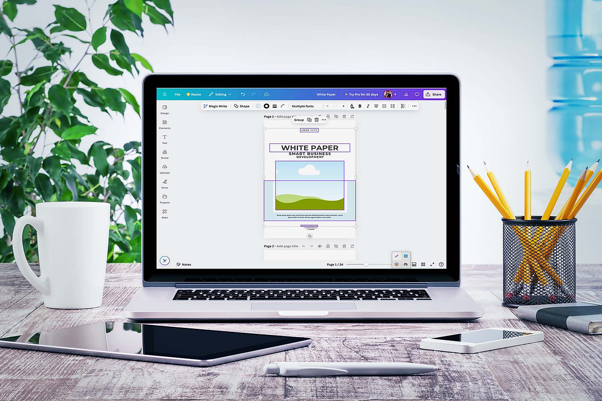 White Paper | MS Word & Canva, a Brochure Template by obayes (Photo 5 of 17)