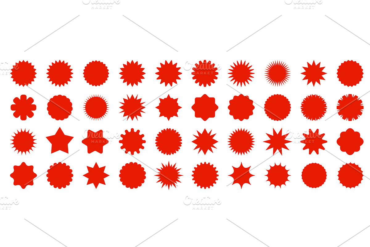 Red straburst sale price labels, an Object Illustration by Buch&Bee