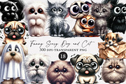 Funny Scary Dog and Cat Clipart, an Illustration by Designworld (Thumbnail 1 of 4)