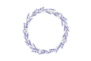 Lavender flowers wreath. Lavandula, an Object Illustration by Toltemara