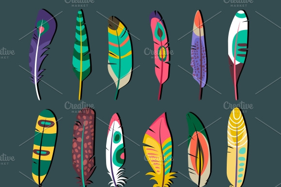 Feathers Icon Set Designs