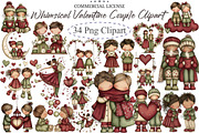 Whimsical Valentine Couple Clipart, an Illustration by designcity5 (Thumbnail 1 of 5)