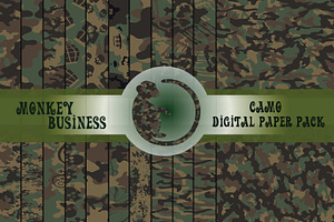 Army print, Digital paper pack
