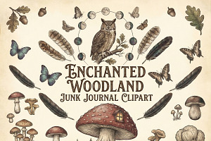 Woodland Journal Clipart Printable, an Animal Illustration by Image for Sale