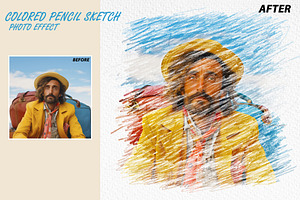 Colored Pencil Sketch Photo Effect, an Action Add-On by 3d_model_tifotizi